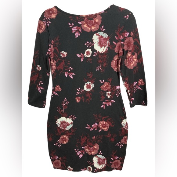 MUDD Medium Floral Dress Burgandy Multicolor Stretch EUC! E9163 - Picture 2 of 15